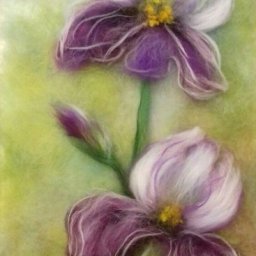 Цветочные картины из шерсти