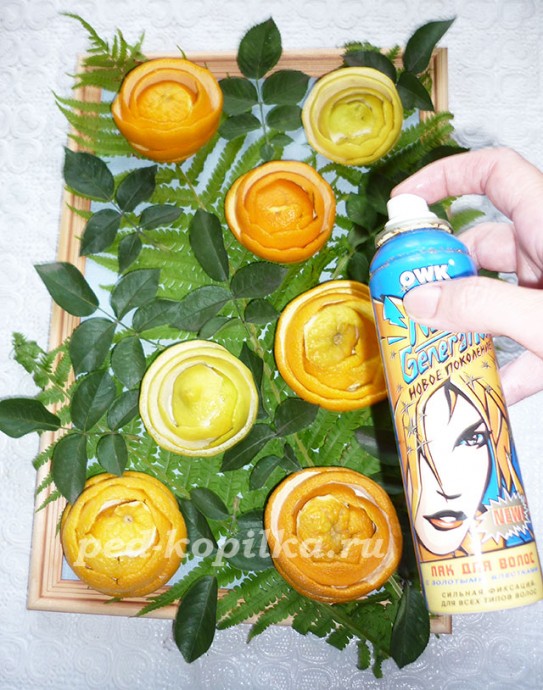 Розы из цитрусовых: мастер-класс