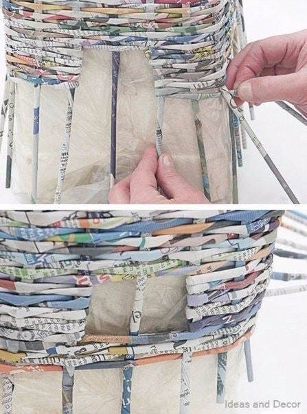 Плетем корзинку из газетных трубочек Плетем корзинку из газетных трубочек