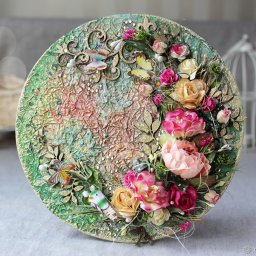 Цветочное панно с фактурным фоном