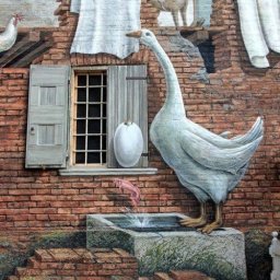 Объёмные рисунки на фасадах зданий