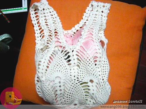 Летняя нарядная сумка-авоська узором "ананас"