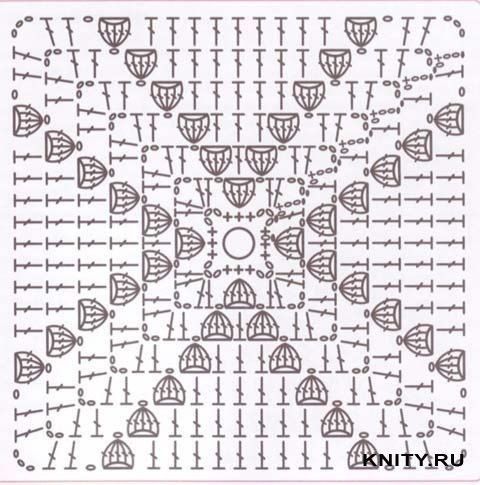 Много схем квадратных мотивов крючком