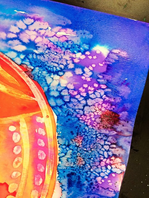 ​Необычная техника рисования акварельными красками с солью