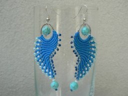 ​Серьги в технике макраме