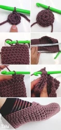 ​Вязаные тапочки