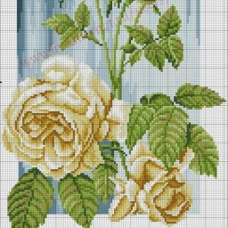 ​Вышивка крестиком "Белые розы"