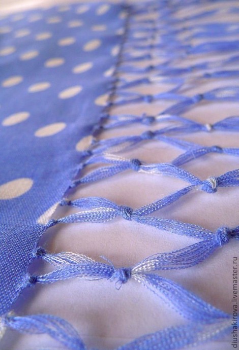 Батистовый шарфик с красивой бахромой