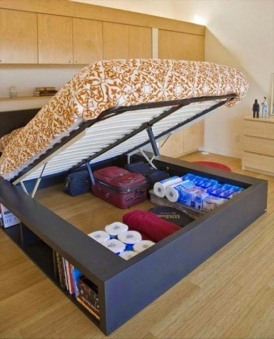 Идеи обустройства пространства под кроватью
