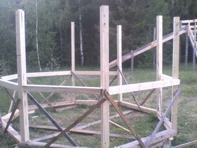 Строительство восьмиугольной беседки с крышей из металлопрофиля своими руками