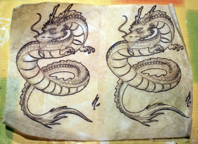 Декор бутылки с драконом