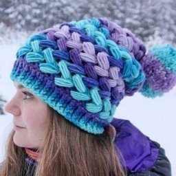 ​Крупный объемный узор для вязания шапки крючком