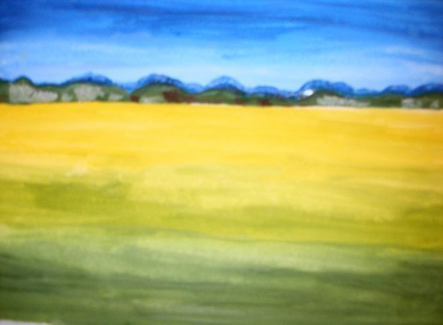 ​Рисуем гуашью летний пейзаж