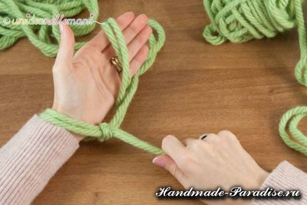 Вязание руками объемного шарфа: мастер-класс