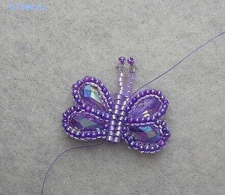 Восхитительная бабочка из бисера и бусин: мастер-класс