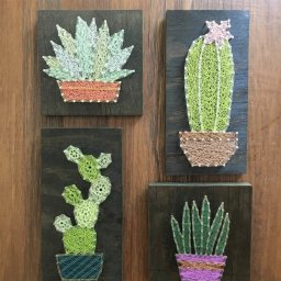 Кактусы в технике String Art: изумительные идеи
