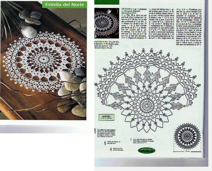 Ажурная вязанная салфетка