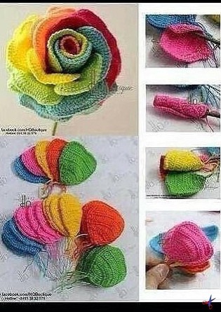 Розочки из пряжи