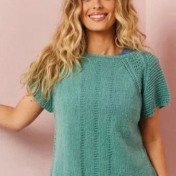 Пуловер регланом с короткими рукавами