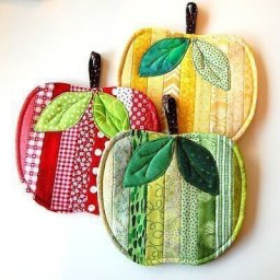 Пошив прихваток в форме яблочек