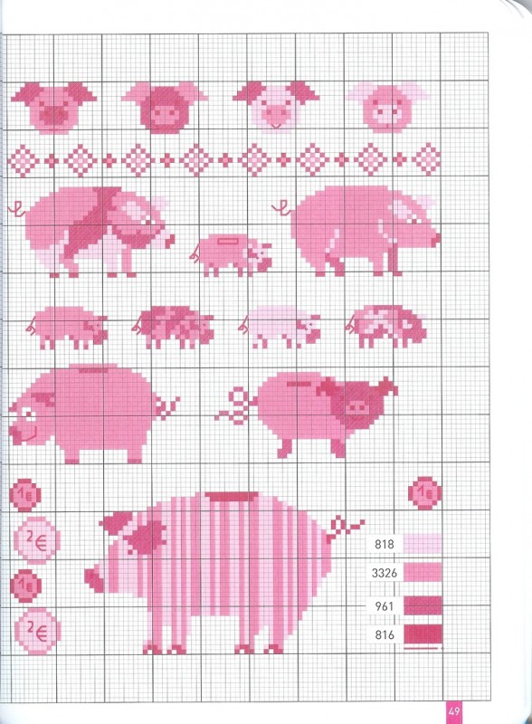 Схемы вышивки в одной цветовой гамме