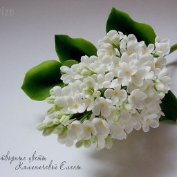 Восхитительный букет сирени из холодного фарфора