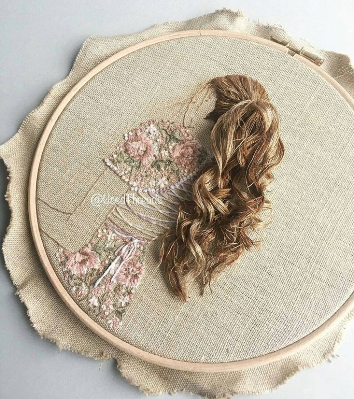 Вышивки с объемными волосами: новые идеи