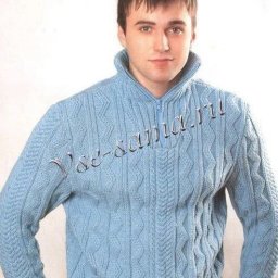 Мужской пуловер спицами