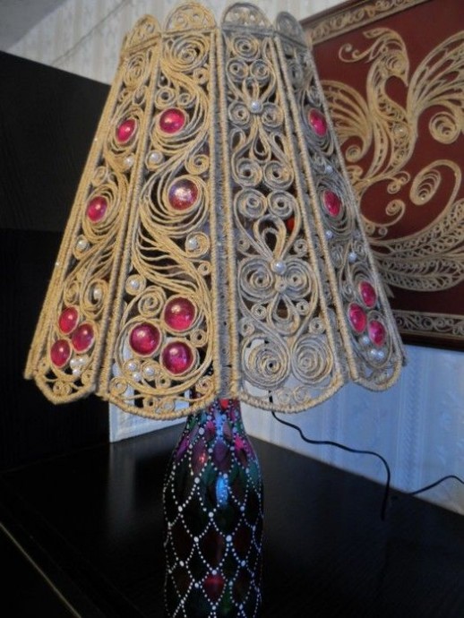 Необычный абажур из джута: мастер-класс