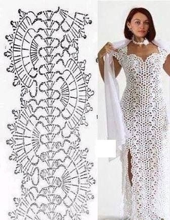 Шикарное вязаное вечернее платье