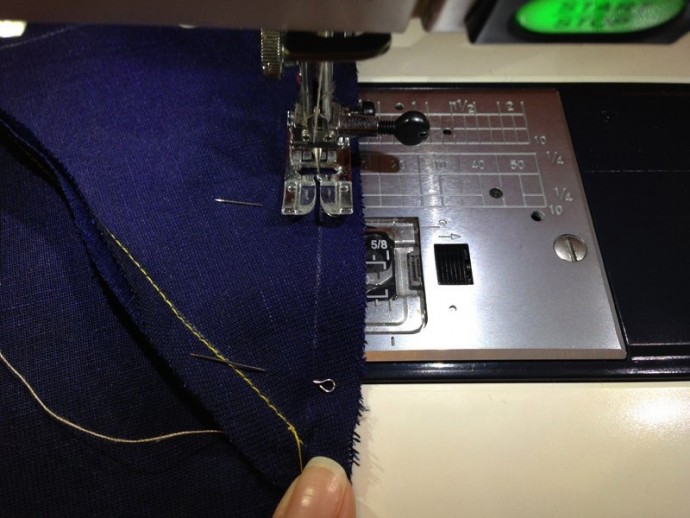 Как втачать деталь с острым углом