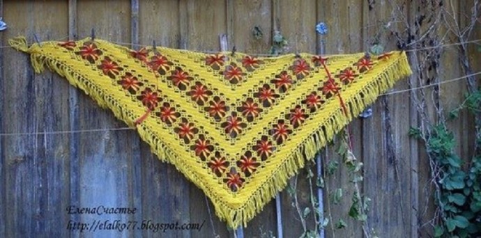 ​Две шали по одной схеме