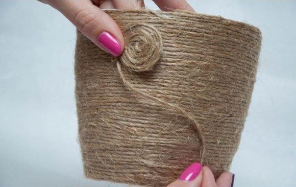 Очень простой декор кашпо