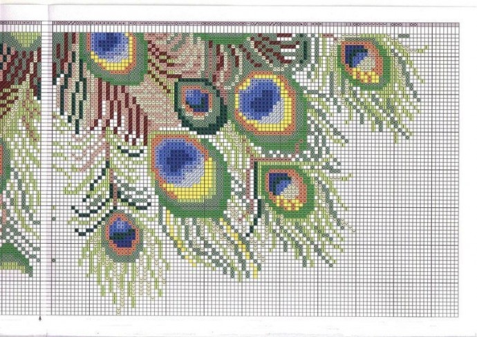 ​Вышиваем роскошных павлинов