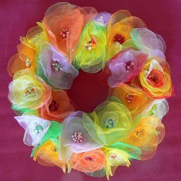 Делаем цветы из органзы