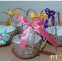 ​Корзинка к Пасхе из веревки