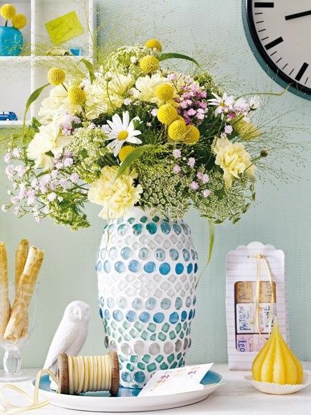 Декор вазы мозаикой