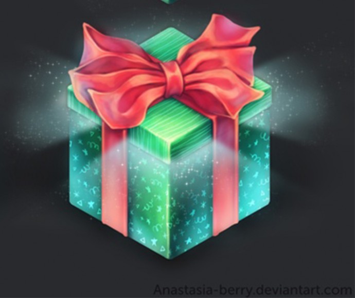 Рисуем коробку с подарком