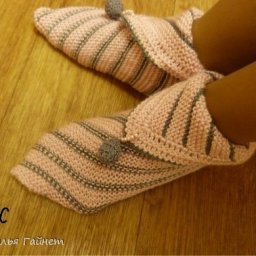 Вязаные тапочки: проще не бывает