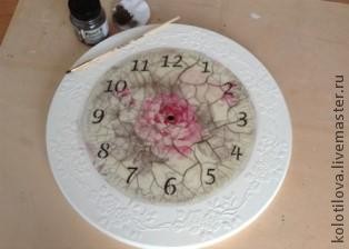 Часы под старину с розами