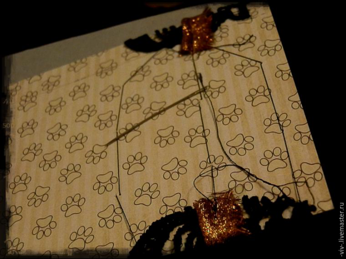 Закрепление кружева в работе в технике скапбукинг