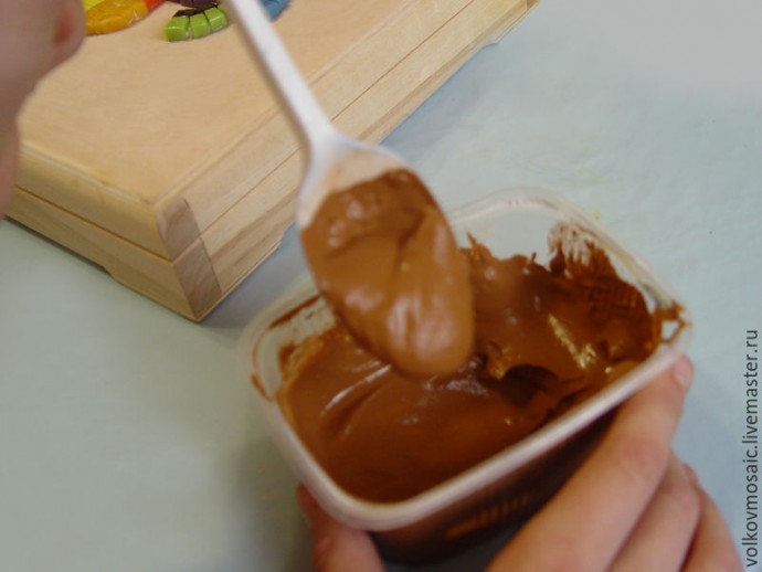 Шкатулка для документов в смешанной технике