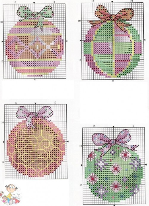 Вышиваем ёлочные шарики