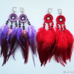 Серьги-огнёвки в виде ловцов снов