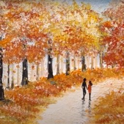 ​Сладкая парочка на осенней тропинке