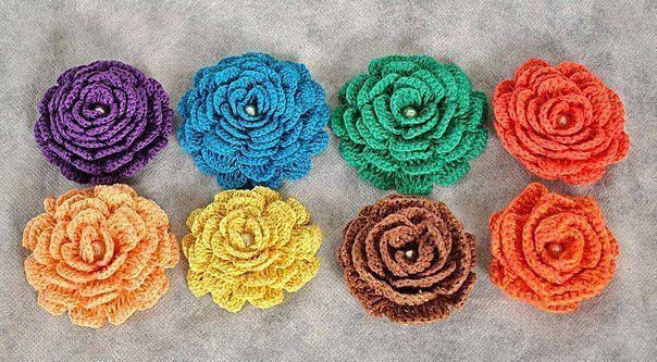 Вязаные цветы