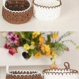Вяжем корзинки крючком