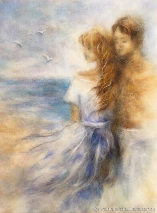 Влюбленные пары в технике шерстяной акварели: утонченные идеи