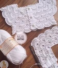 Вязаный ажурный верх платья или блузки