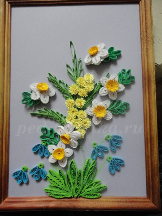 Весенние цветы: квиллинг
